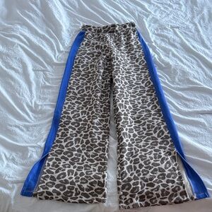 Grayson Threads Leopard Print Pants with Blue Accents